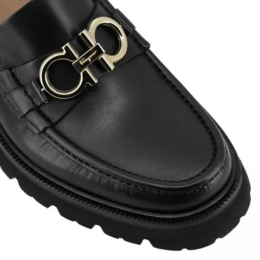 Мужские черные мокасины Salvatore Ferragamo Bleecker с пряжкой, черный — фото 3