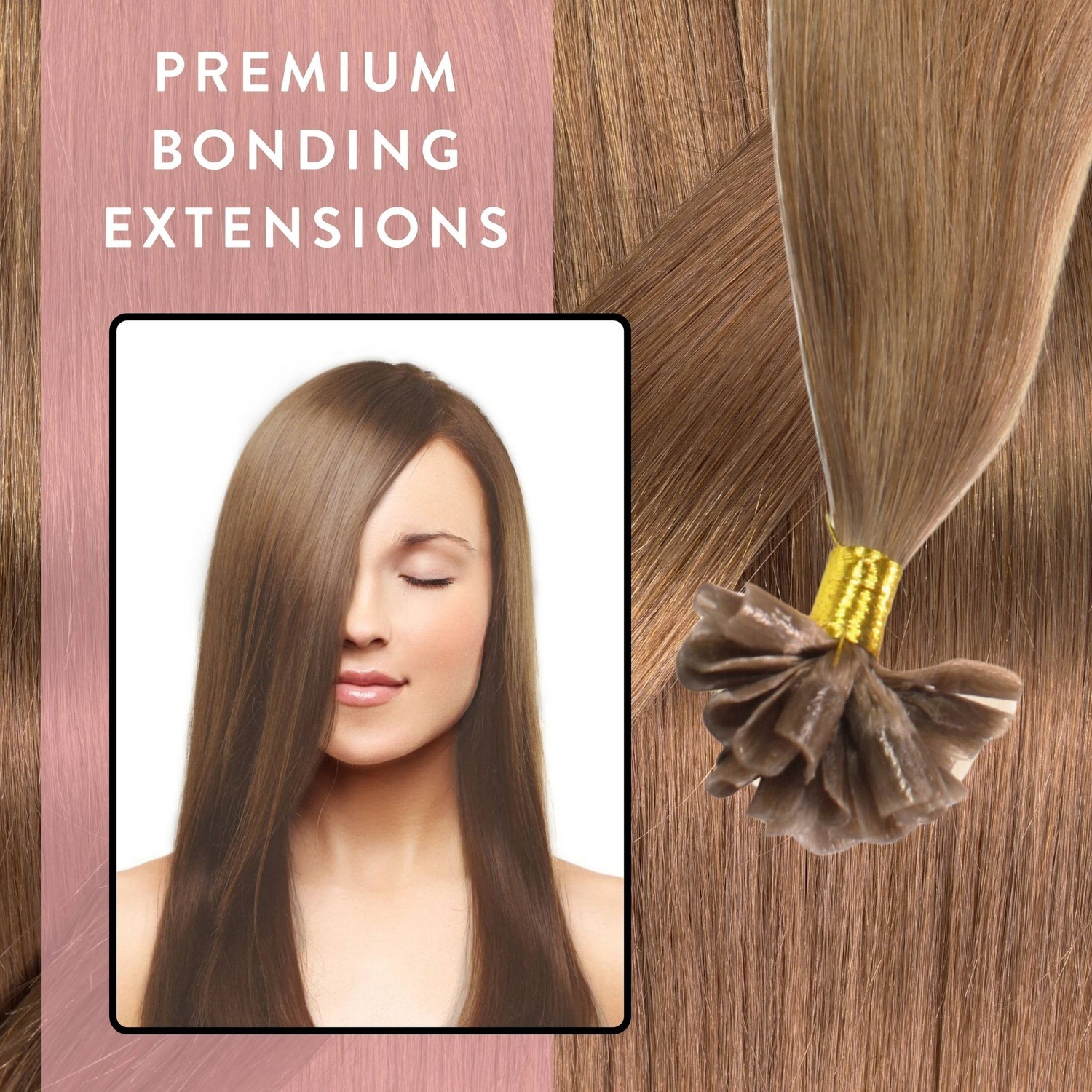 Накладные волосы bonding extensions premium echthaar #8/1 hellblond asch 1g Hair2Heart, 50cm, количество 25 шт. — фото 2