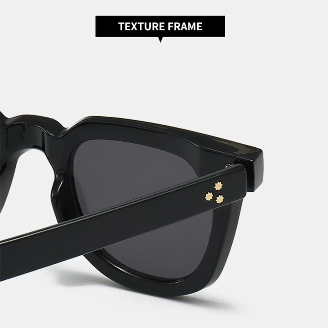 

Популярные женские квадратные солнцезащитные очки, мужские винтажные очки с заклепками, панк-очки, защита от УФ-излучения UV400, модные UATXTAU, Tea Green