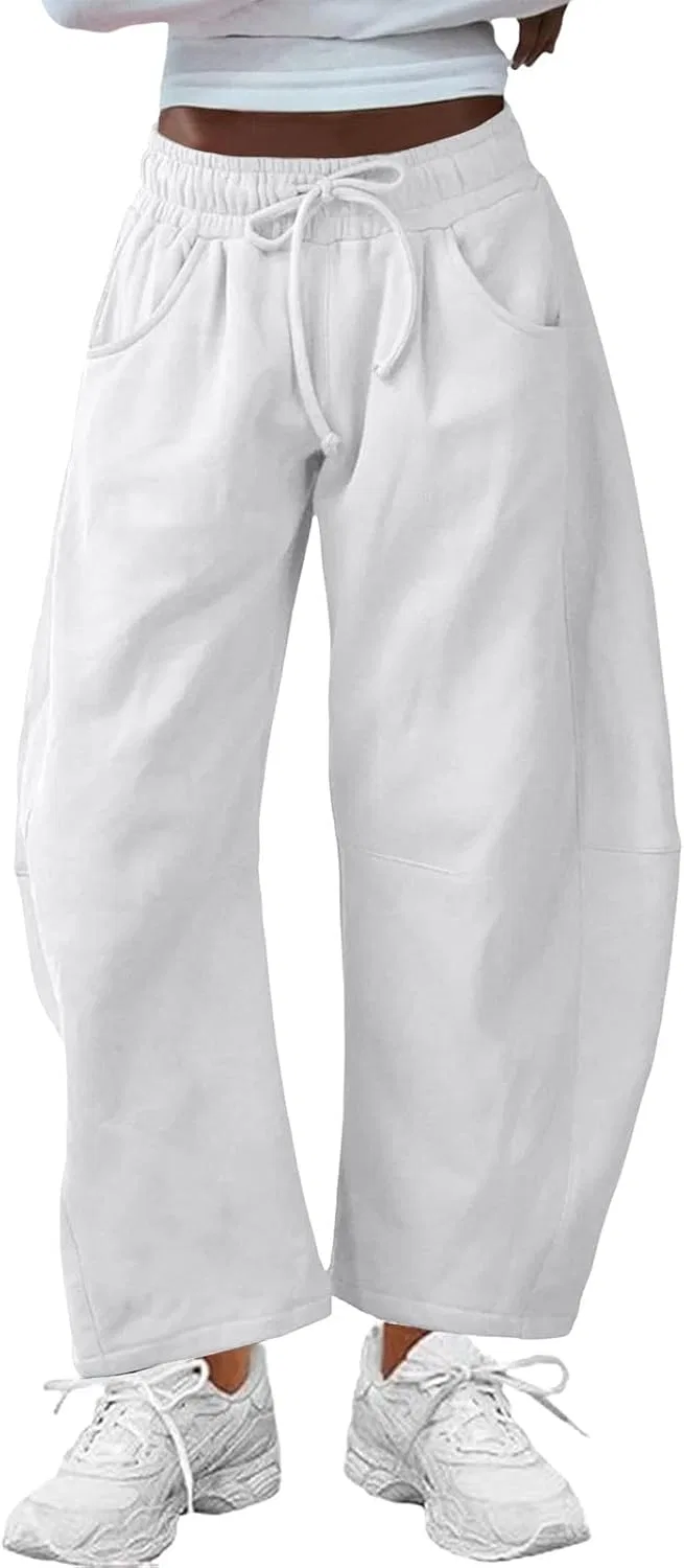 Джинсы, широкие штанины, Barrel Sweatpants, белый