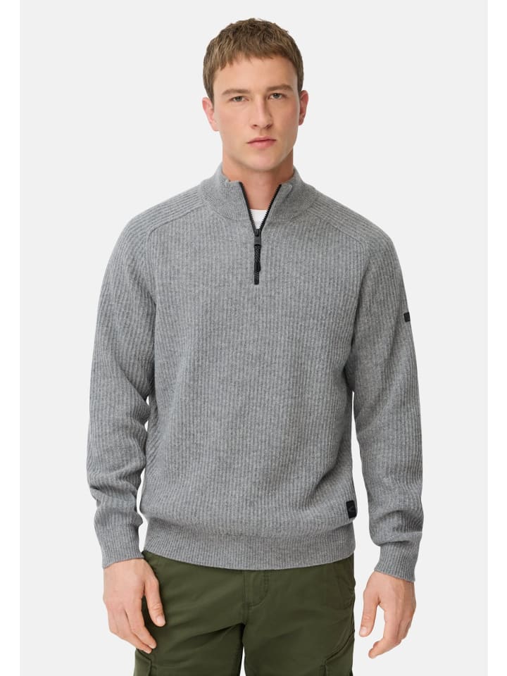 

Camel Active Вязаный пуловер из чистой овечьей шерсти серого цвета