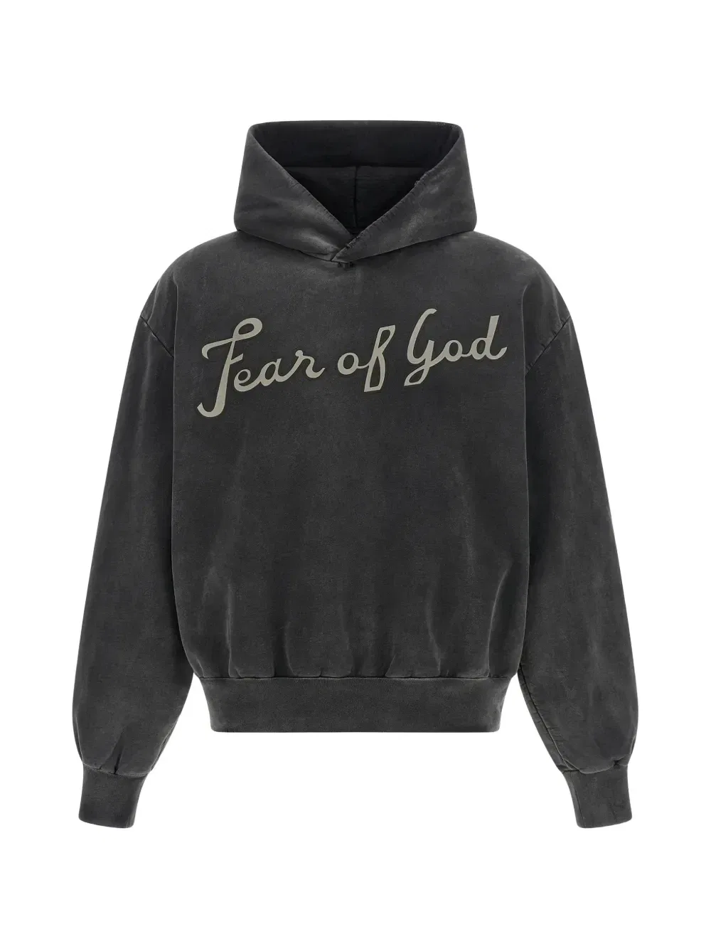 Худи из хлопка с графическим принтом Fear Of God, серый