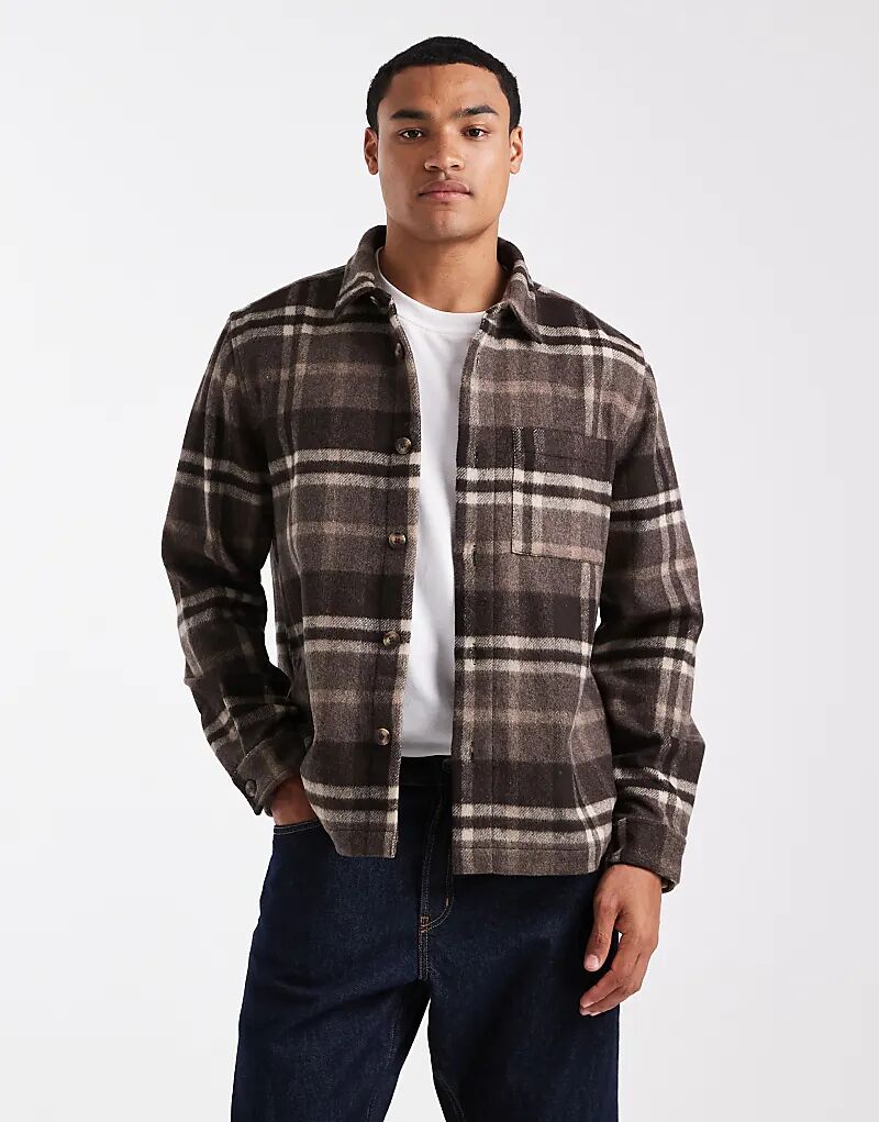 

Рубашка свободного кроя New Look в коричневую клетку