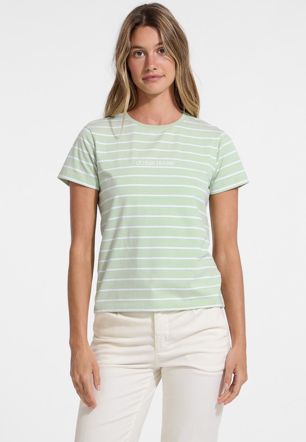 

Футболка с принтом STRIPED Guess Jeans, зеленый