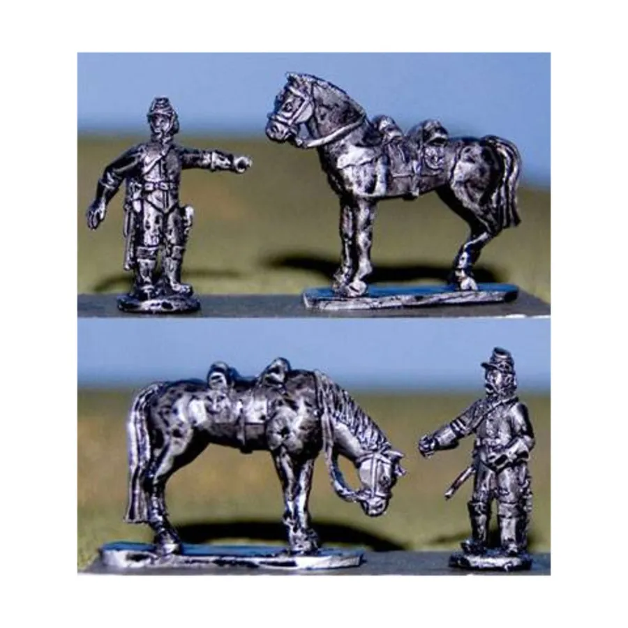 

Держатели для лошадей с лошадьми, Blue and the Gray Miniatures - Union (15mm)