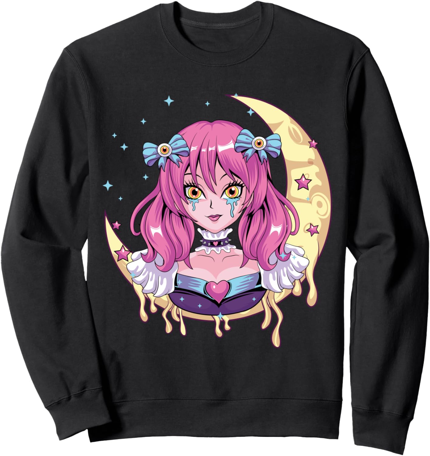 

Пастельная готическая аниме-девушка, вейпорвейв, грустная аниме-девушка, эстетическое чувство, толстовка Pastel Goth Ideas, черный