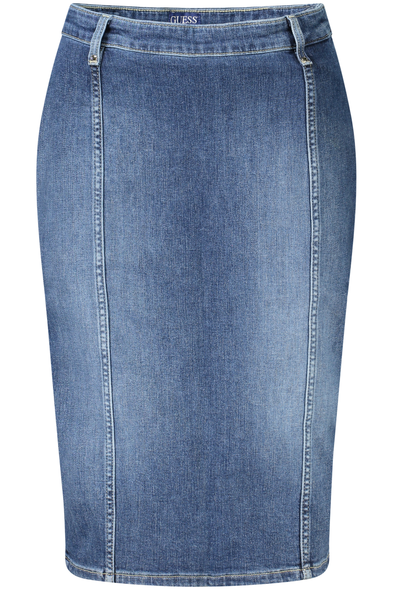 

Юбка женская джинсовая Guess Jeans миди с эффектом потертости, синий