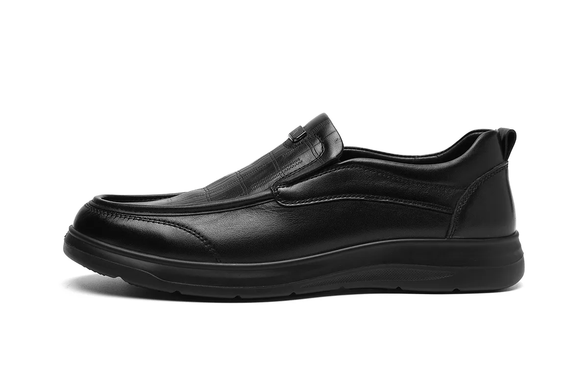 HLA Повседневные кожаные туфли мужские low top черные — фото 3