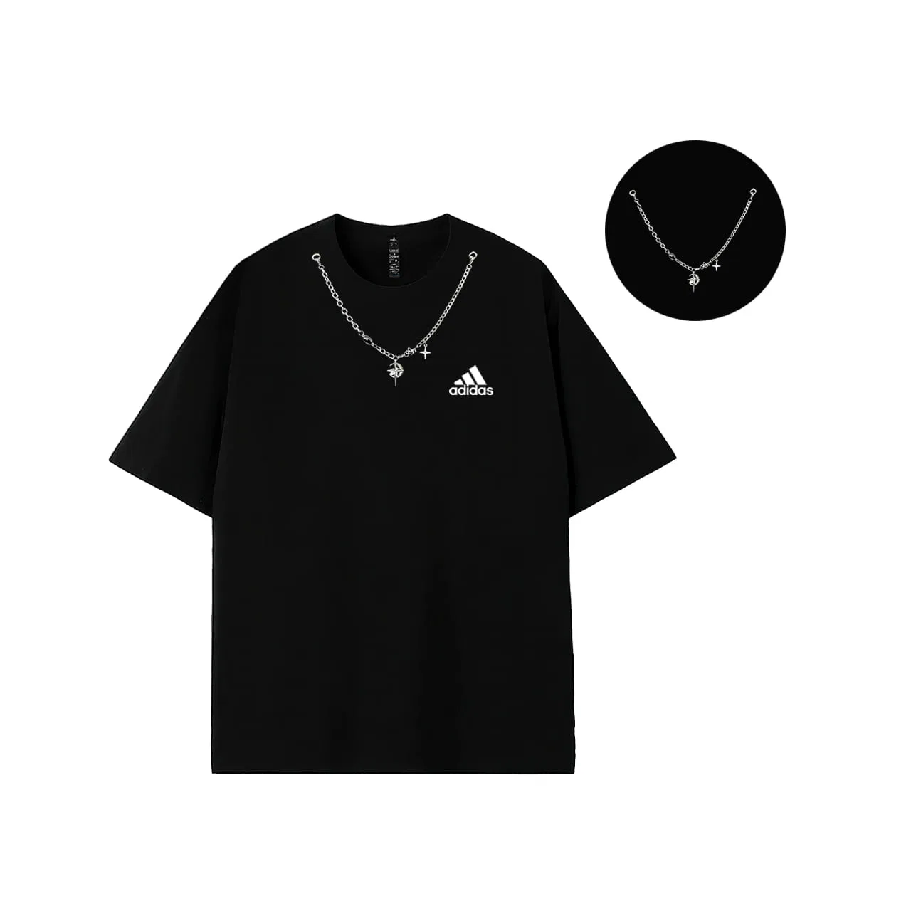 Футболка MUST HAVES unisex черная с круглым вырезом, прямая посадка Adidas, Black — фото 3