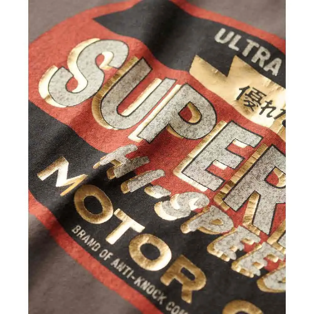 Футболка с коротким рукавом Superdry Gasoline Graphic Relaxed, коричневый — фото 2