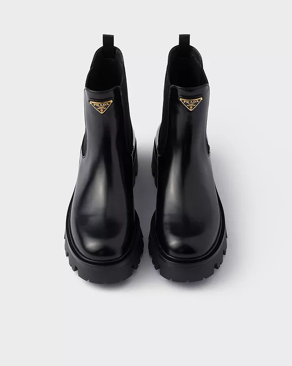 Женские ботильоны из матовой кожи Prada, черный — фото 3