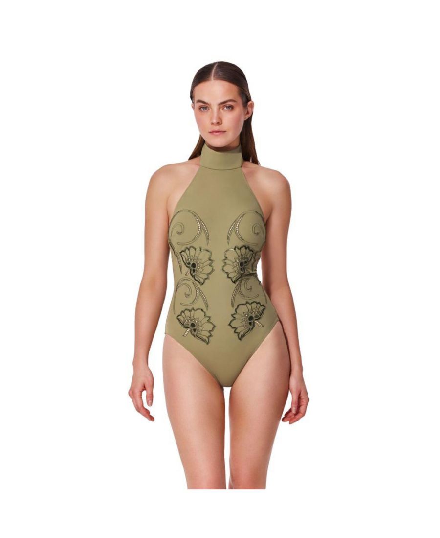 

Женский купальник-слип с высоким воротником в стиле Хоккайдо Gottex, Light-olive