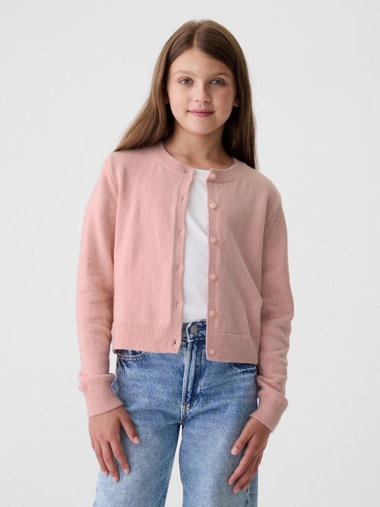 

Детский укороченный кардиган из каше-мягкого материала Gap, розовый