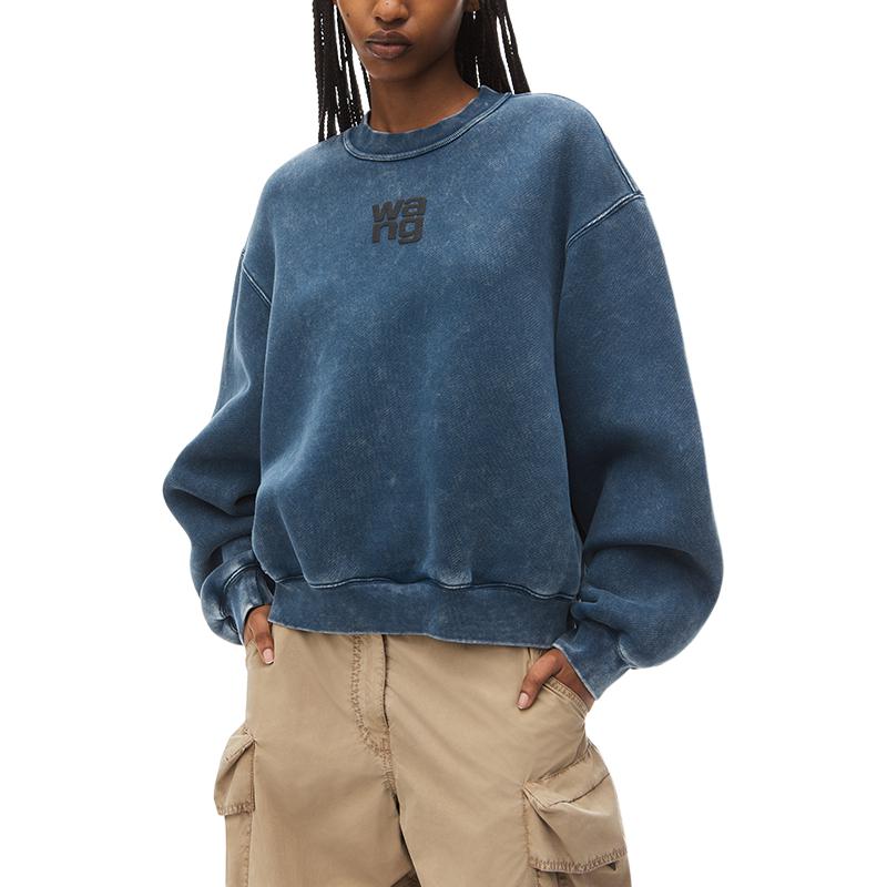 Футболка Essential Terry с логотипом краской, свитер кислотный черный лед Alexander Wang, кислотная мойка черный лед — фото 4