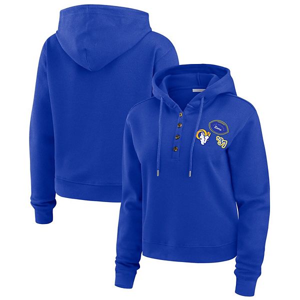 

Женский свитшот с капюшоном Royal Los Angeles Rams Wear By Erin Andrews