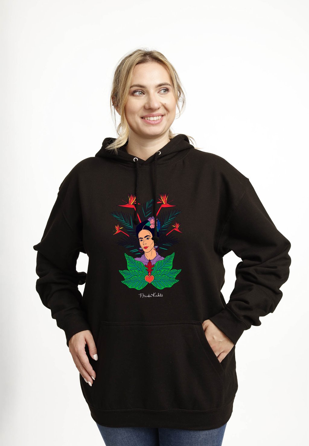 

Толстовка FRIDA KAHLO - JUNGLE - Hoodie Henry Tiger, черный