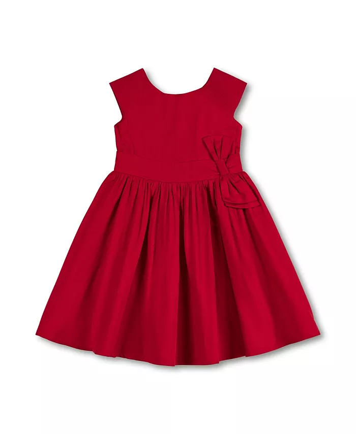 

Платье для девочек с короткими рукавами и поясом-бантом Big Girls Cap Sleeve Party Dress with Bow Sash Hope & Henry, красный
