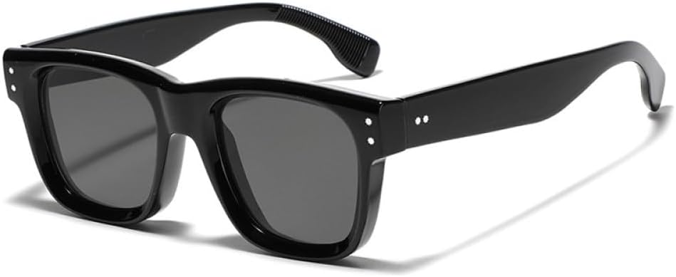 

Мужские солнцезащитные очки с заклепками, защита от УФ-излучения UV400, ретро-градиентный дизайн, модные женские солнцезащитные очки (черно-серые, один размер) LXLHWN, Black Gray