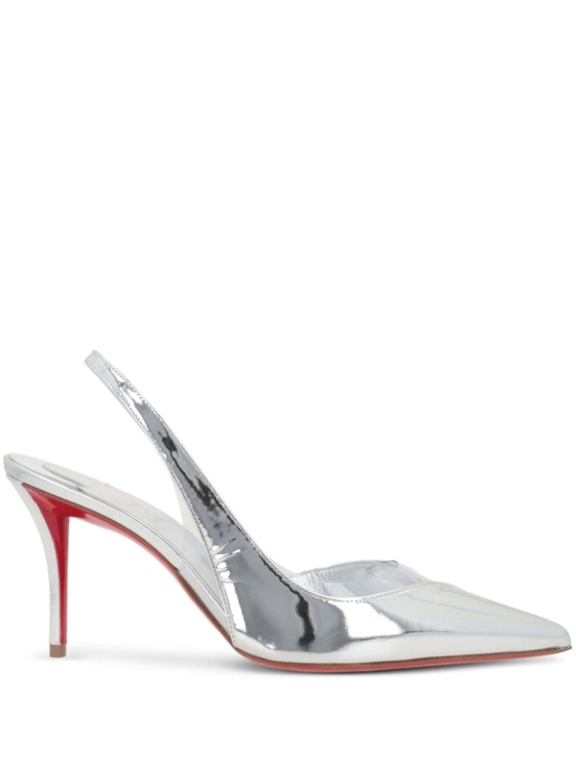 

Christian Louboutin туфли Posticha с открытой пяткой 80 мм, серебристый