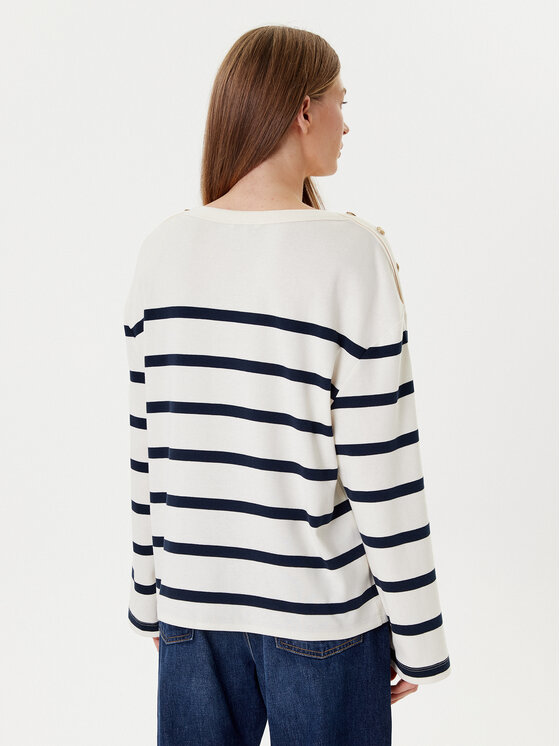 Блузка relaxed fit Gold Button WW0WW45760 Tommy Hilfiger, экрю — фото 3