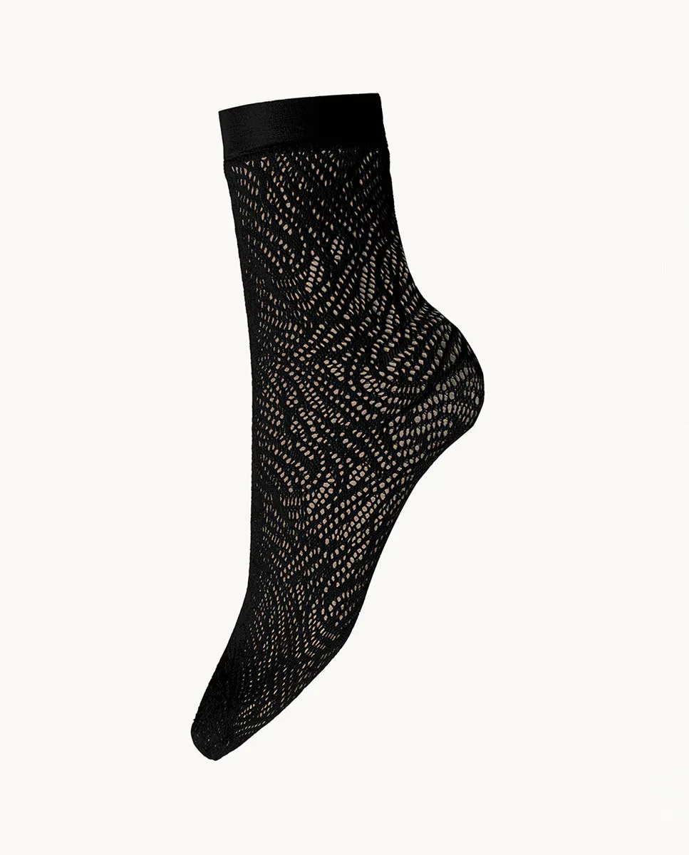 

Женские носки из мягкой сетчатой вязки Wolford, черный