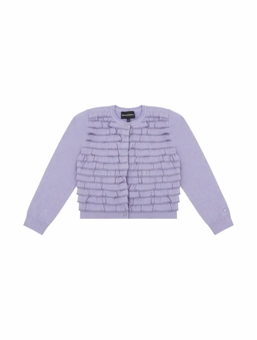 

Трикотажный кардиган с рюшами EMPORIO ARMANI, фиолетовый