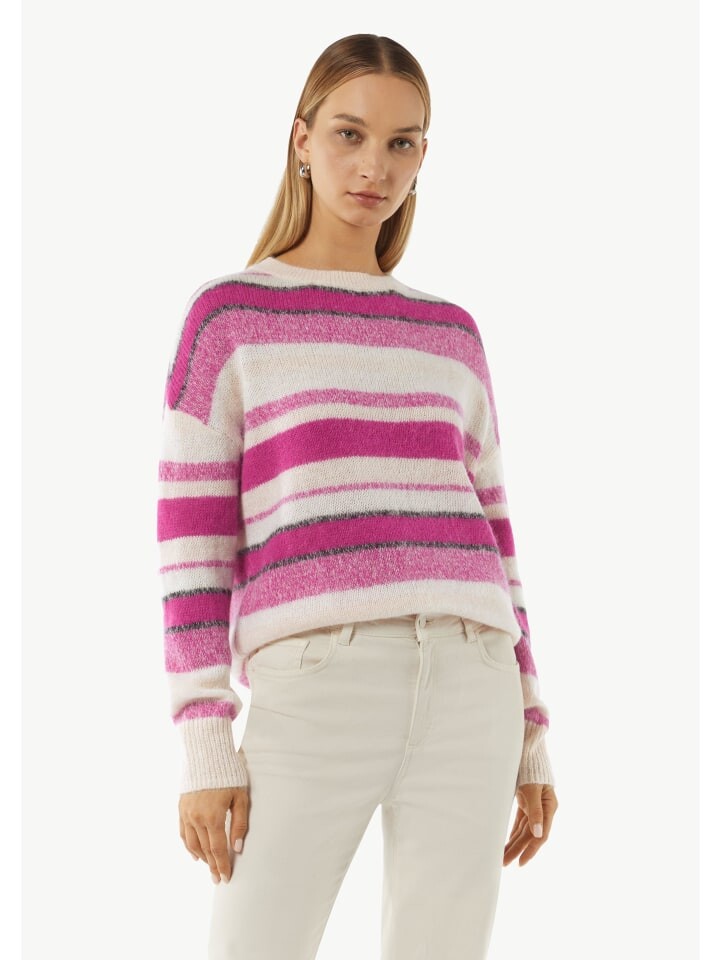 

Пуловер comma CI Strickpullover langarm, цвет Lila-weiß