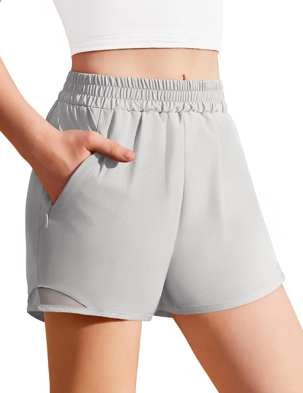 Детские шорты для активного отдыха Zaclotre, 2-в-1, Light Gray