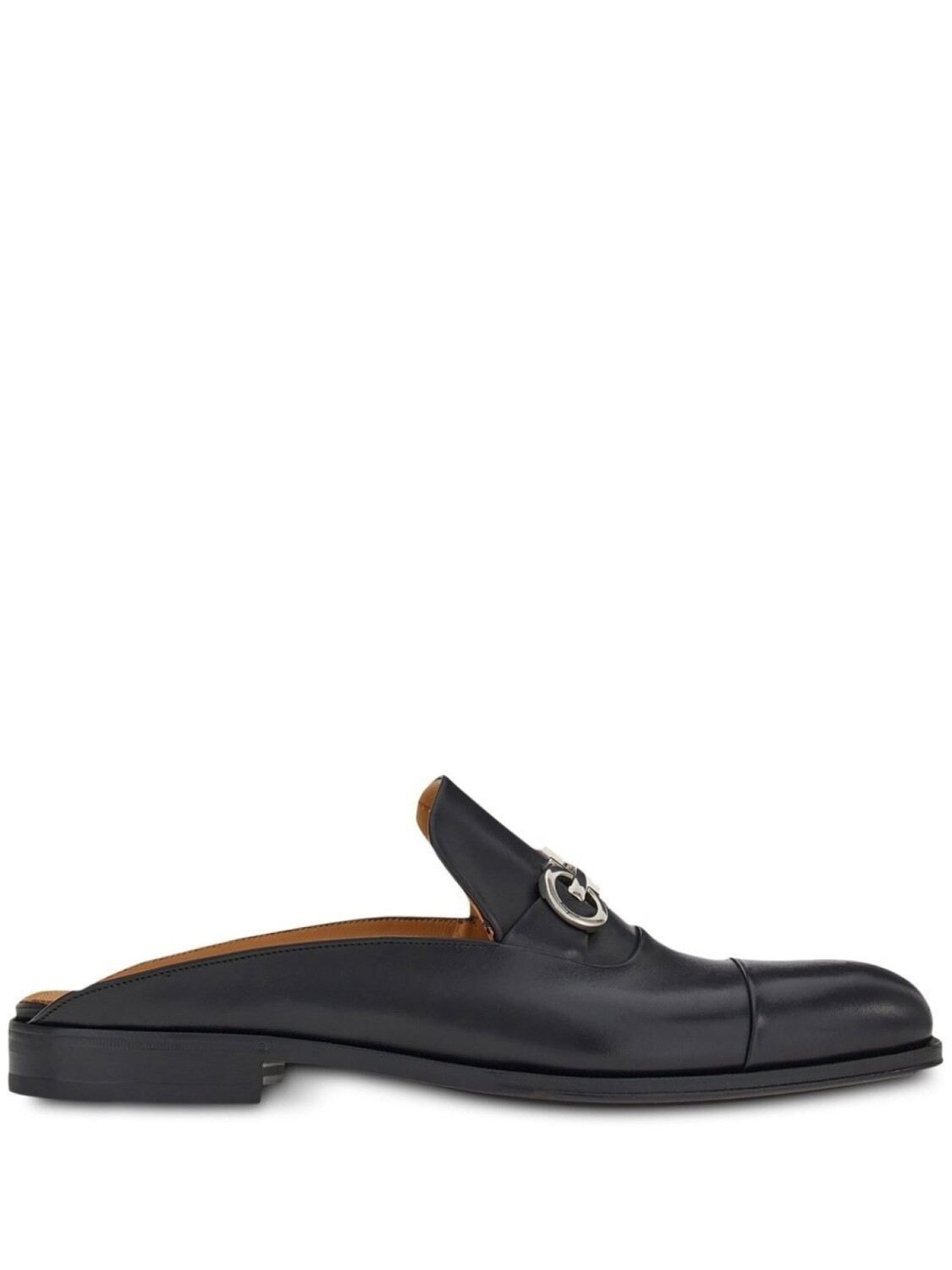 

Ferragamo лоферы с открытой пяткой и декором Gancini, черный