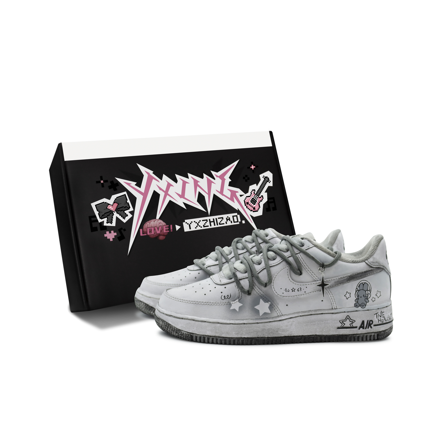 Кроссовки Nike Air Force 1 Low Skateboard женские потертые серые