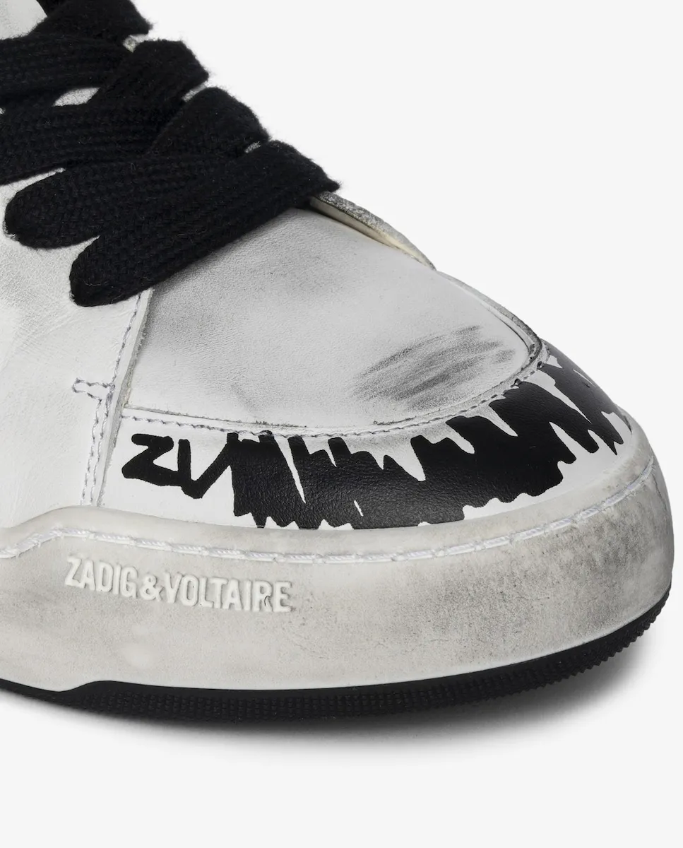 Женские спортивные кроссовки Basses Fly Wings из белой кожи Zadig & Voltaire, белый — фото 4