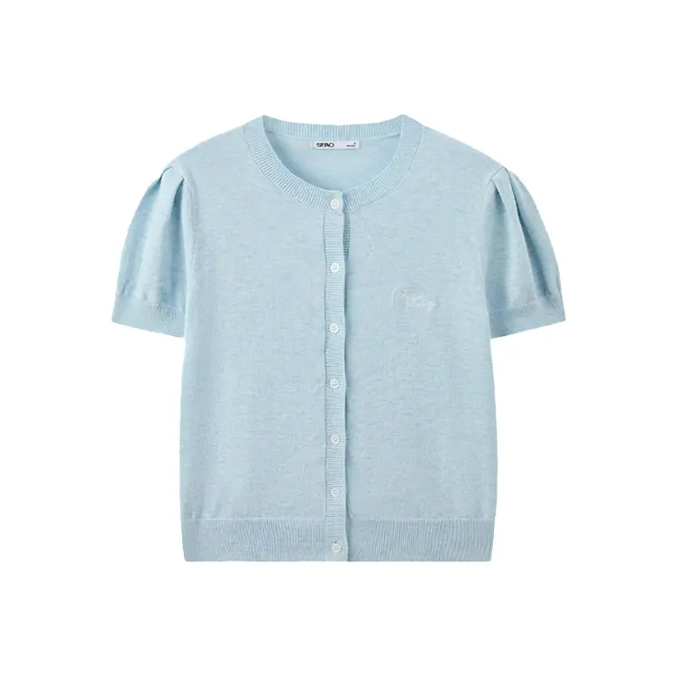 

Вязаный свитер женский с круглым вырезом Moderate SPAO, синий