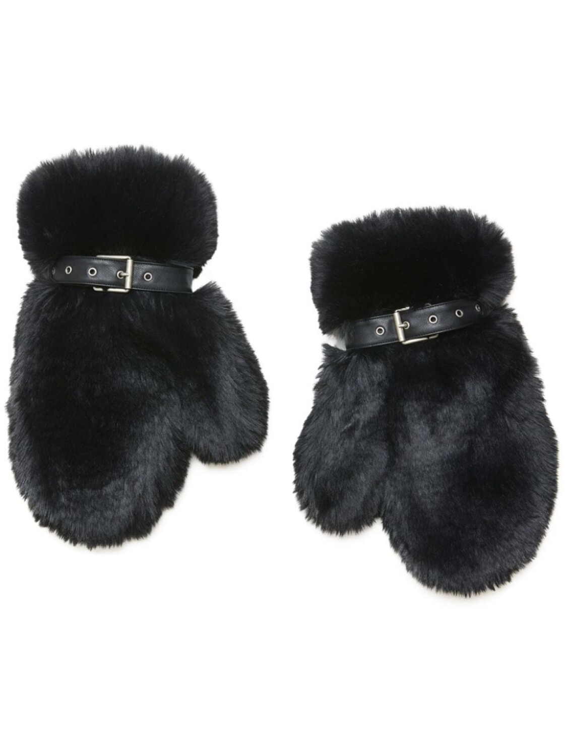 

Acne Studios пушистые варежки с пряжкой, черный