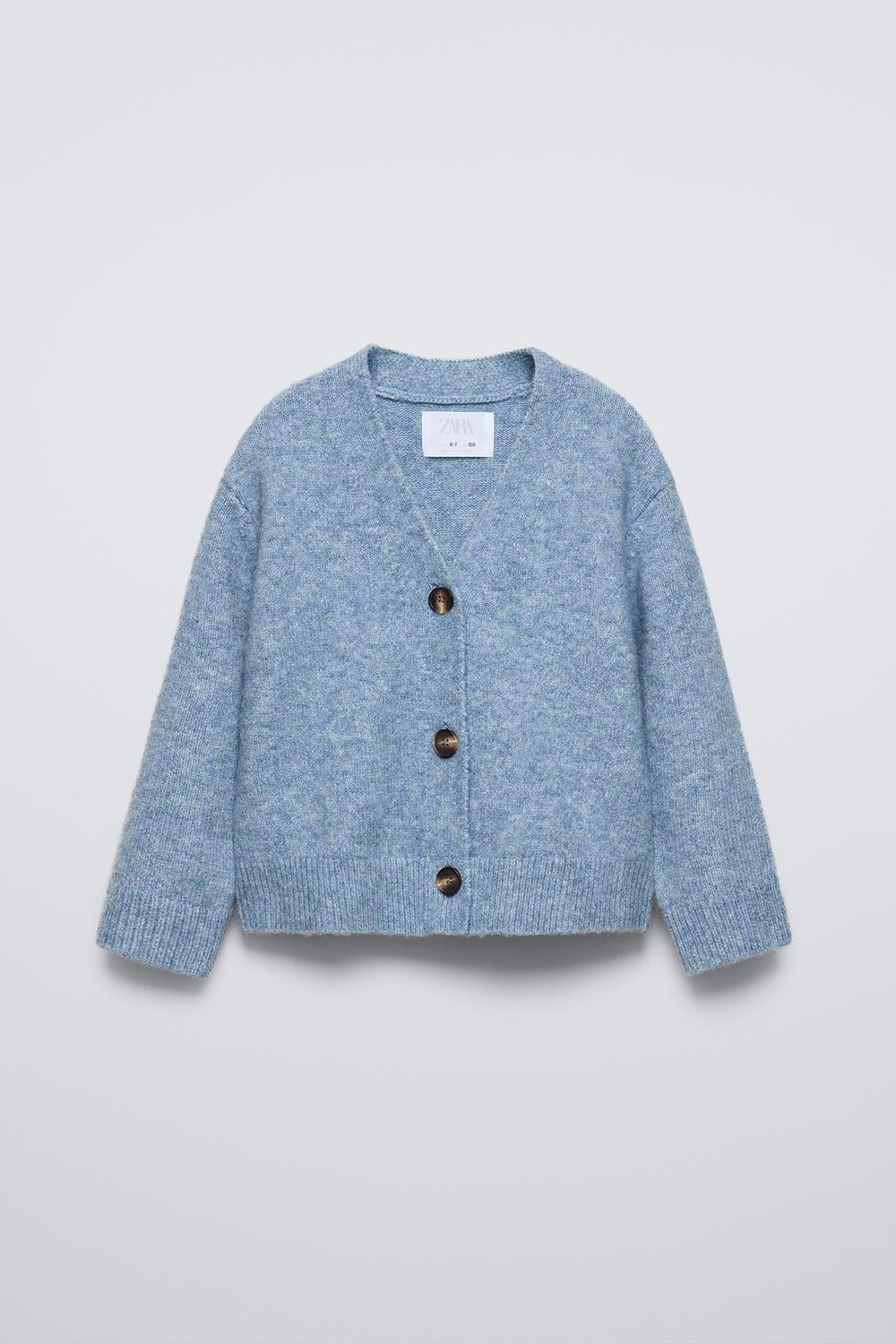 

Кардиган однотяжной вязки ZARA, голубой мергель