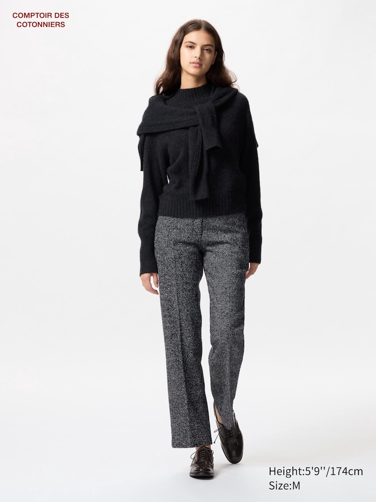 

Брюки из смесового шерстяного твида Uniqlo, цвет 09 черный