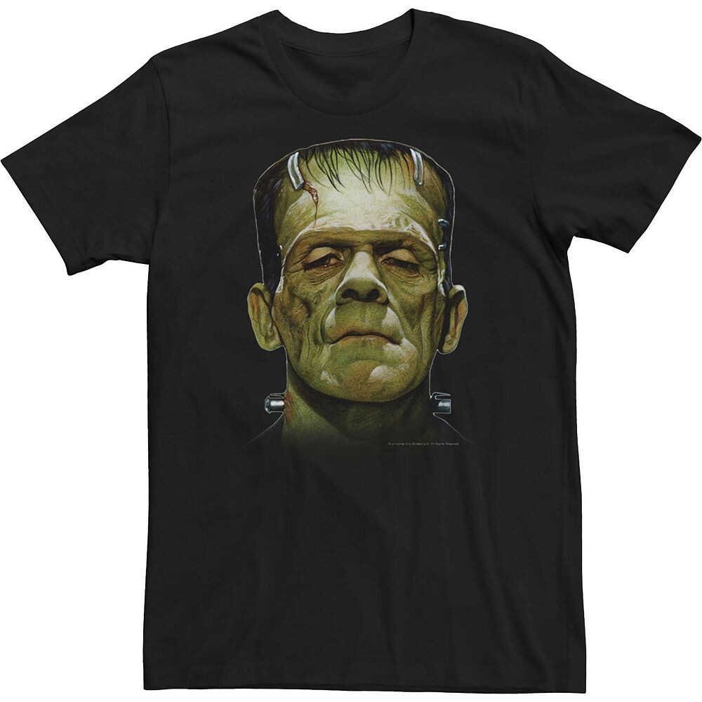 

Футболка Big & Tall Universal Monsters Frankenstein с большим лицом Licensed Character, черный