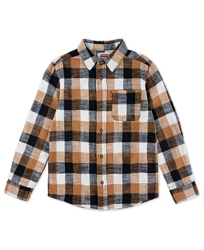 

Рубашка из фланели с длинным рукавом Big Boys Buffalo в клетку Levi's, черный