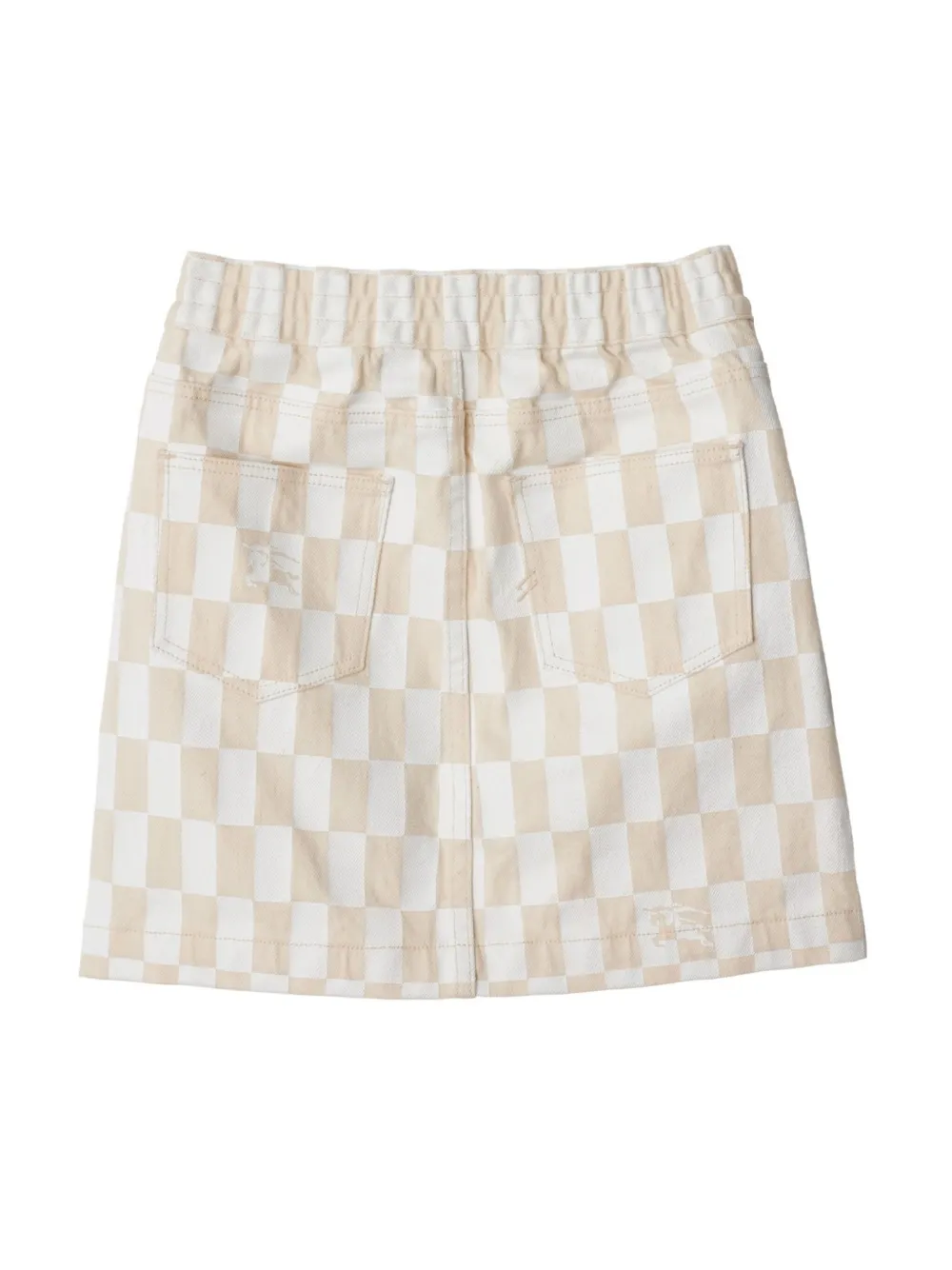Юбка мини в клетку BURBERRY KIDS, белый — фото 2