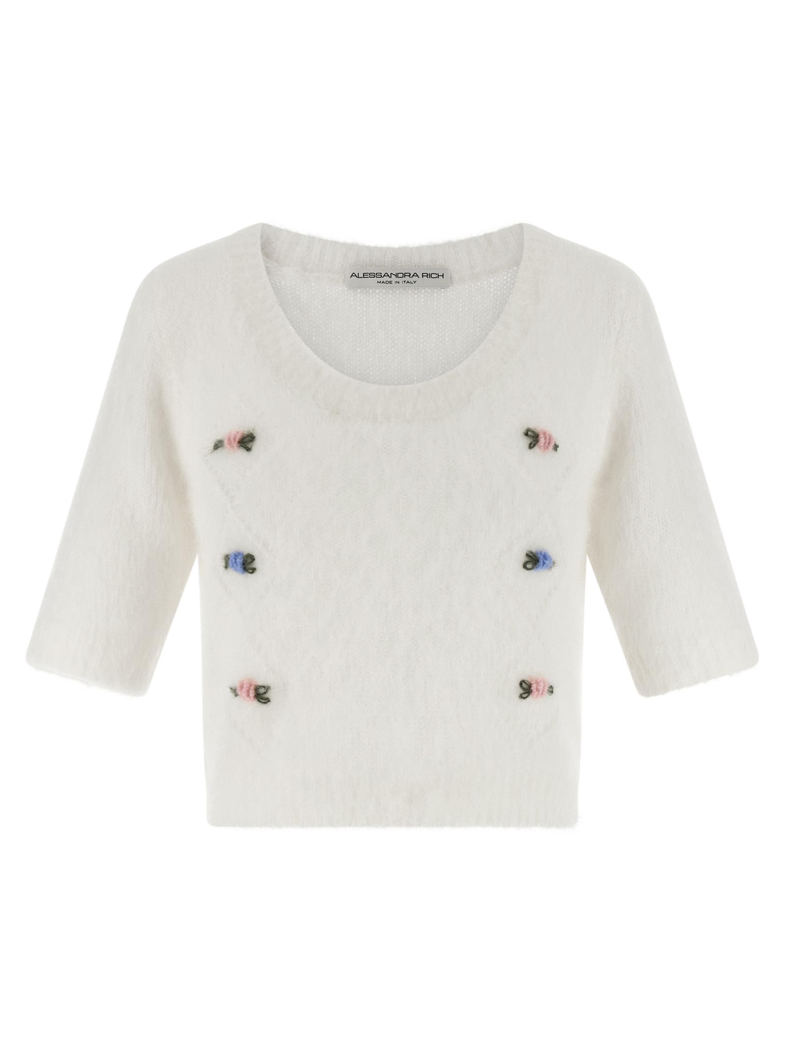 

Свитер из чесаного мохера Alessandra Rich, белый