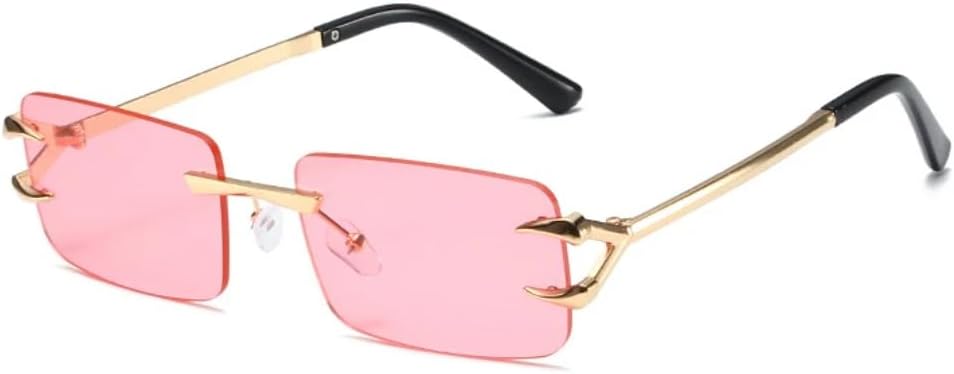 

Солнцезащитные очки с защитой UV400 | Без оправы, прозрачные, с градиентом цвета "океан" | для женщин и мужчин, для занятий спортом на открытом воздухе и вождения (розовые) LXLHWN, Pink