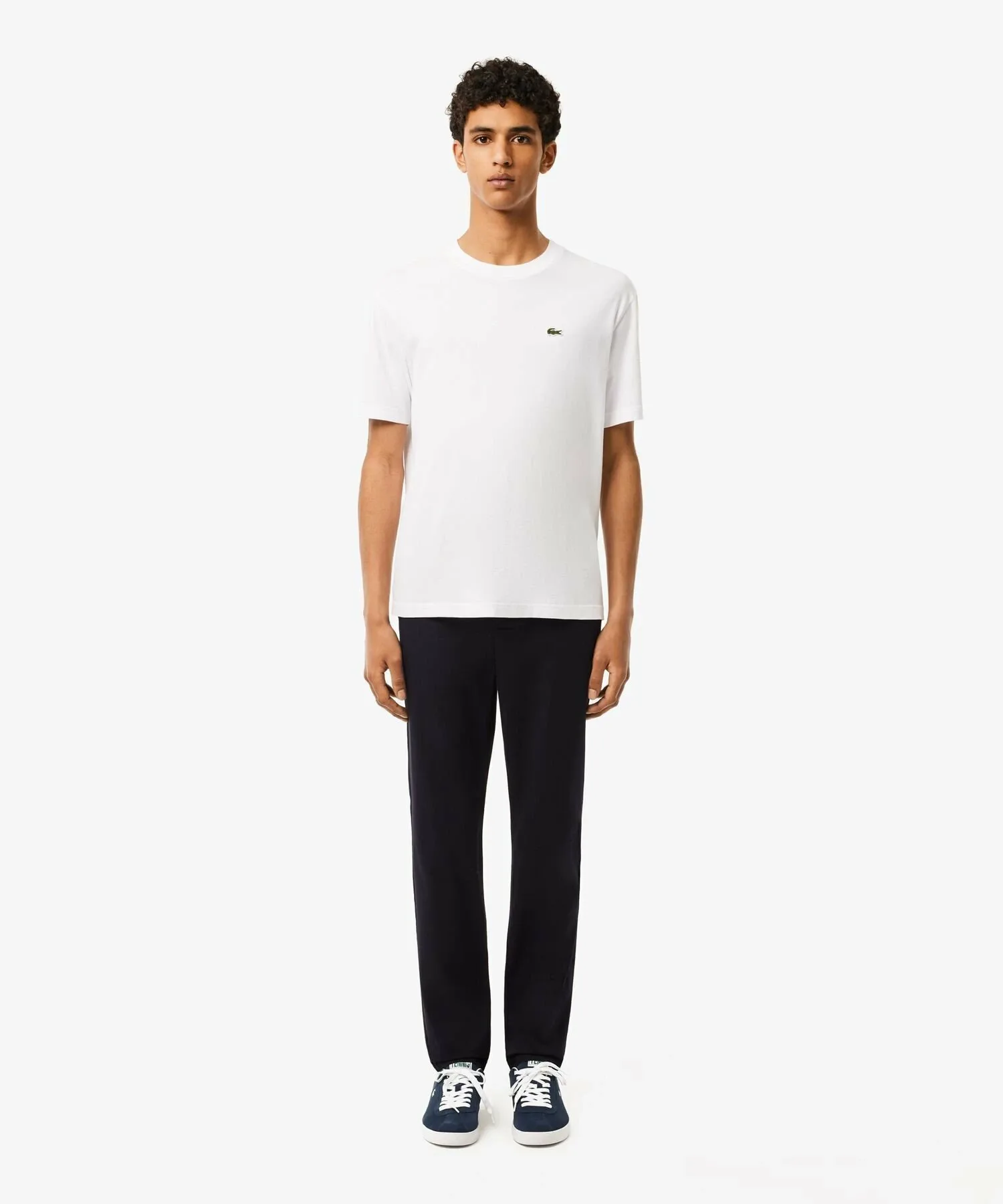 Узкие прямые эластичные брюки-чиносы LACOSTE, Dark Navy