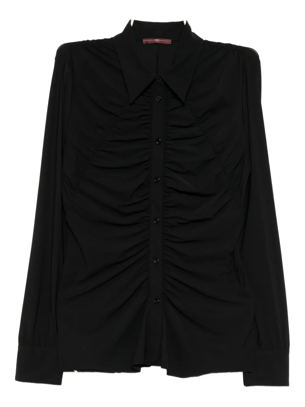 

Рубашка со сборками High, черный
