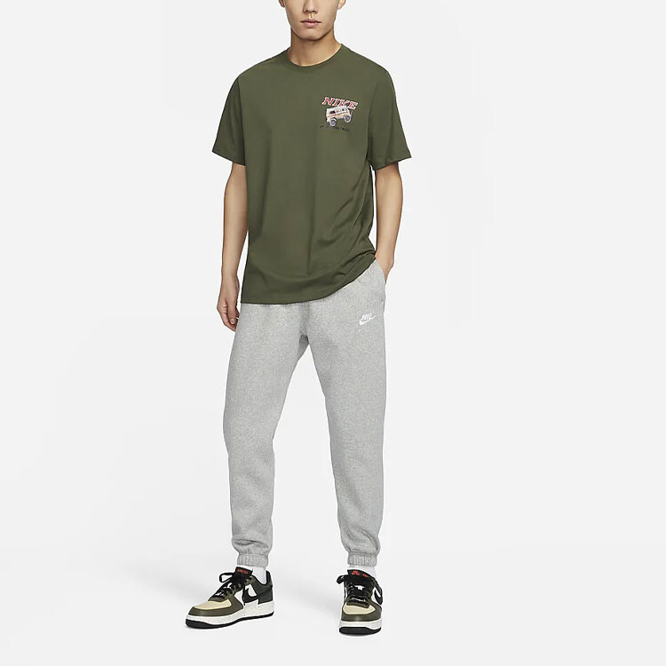 Футболка мужская хаки зеленая Nike, зеленый — фото 3