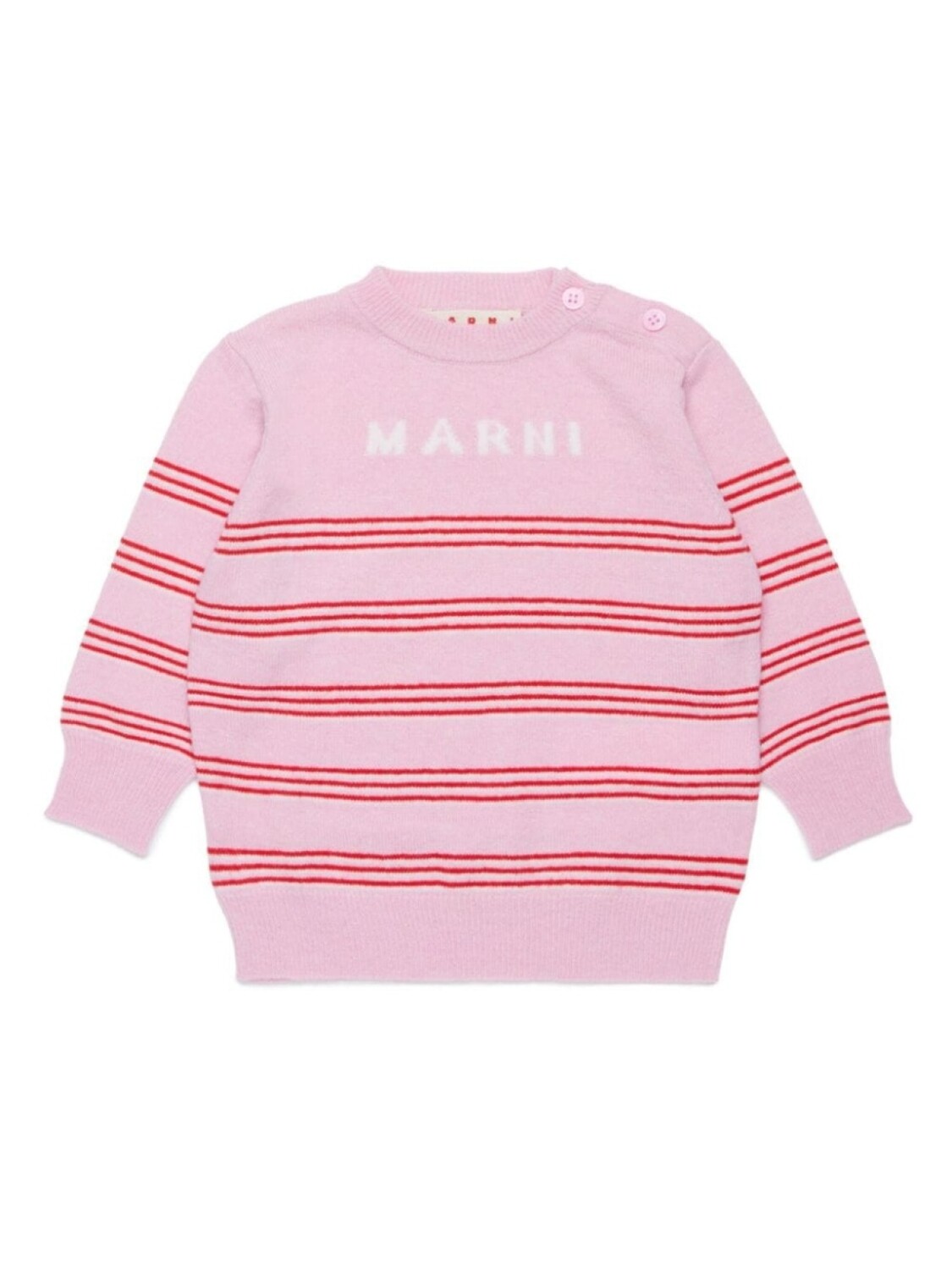 

Marni Kids полосатый джемпер с круглым вырезом, розовый