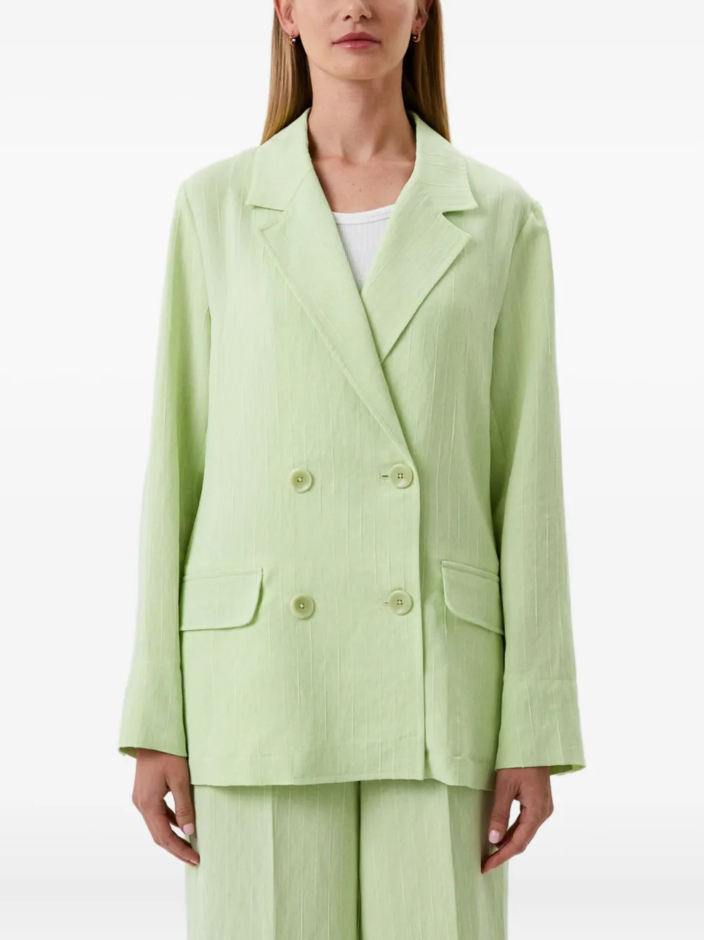 

Двубортный пиджак в тонкую полоску Pennyblack, зеленый