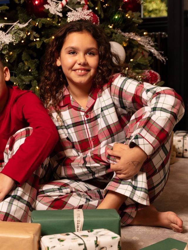 Детский пижамный комплект Blaze из мягкой хлопковой ткани в клетку Minijammies, Red — фото 2
