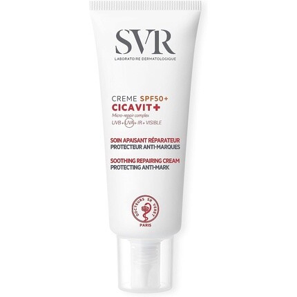 

Cicavit+ Spf50+ Ультра-успокаивающий восстанавливающий крем для лица и тела против пятен, 40 мл, Svr