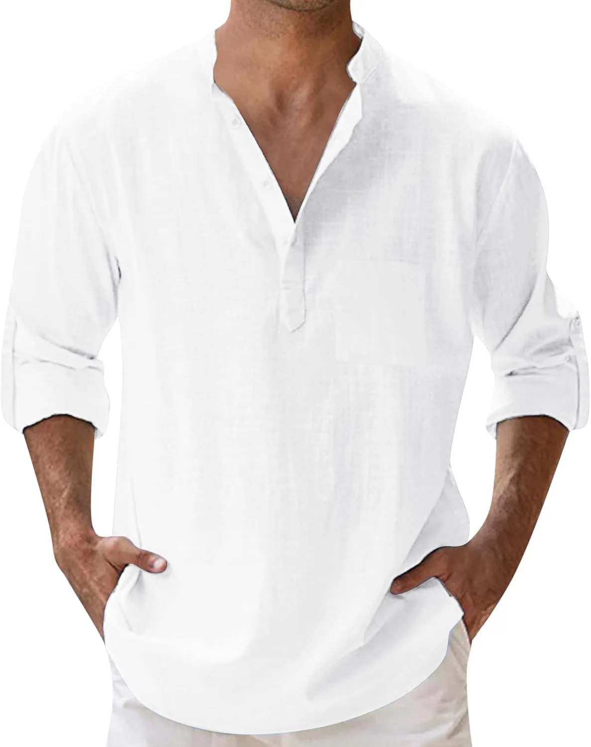 

Мужская хлопковая футболка Henley с длинным рукавом, Casual, быстросохнущая