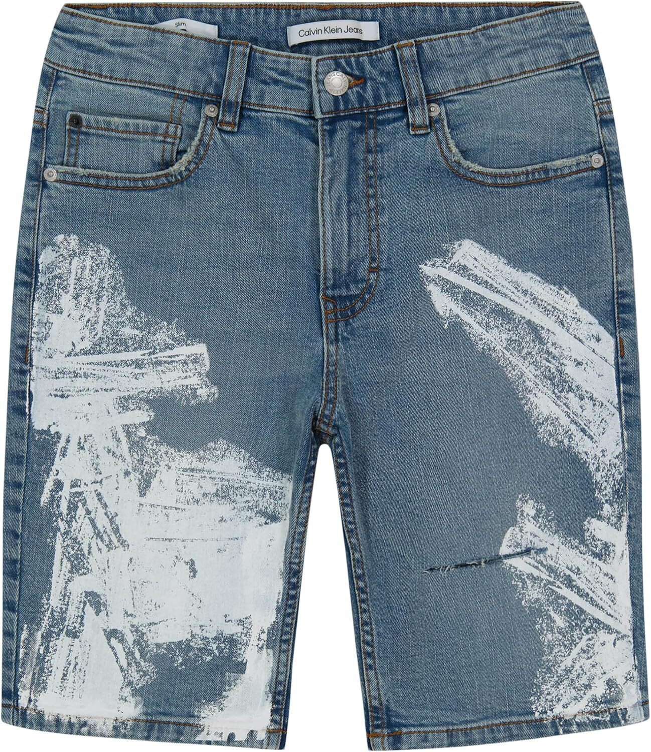 

Свободные джинсовые шорты Calvin Klein Boys, модель с пятью карманами, застежка на молнию и пуговицы, Fresno Scribble Gc12