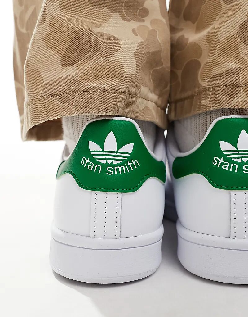 Кроссовки Adidas Originals Stan Smith белого и зеленого цвета — фото 3